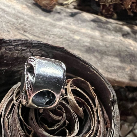 Authentic Pandora Charm Ribbon Heart Bead Silver Openworks Zirconia Pave Love - Picture 5 of 5